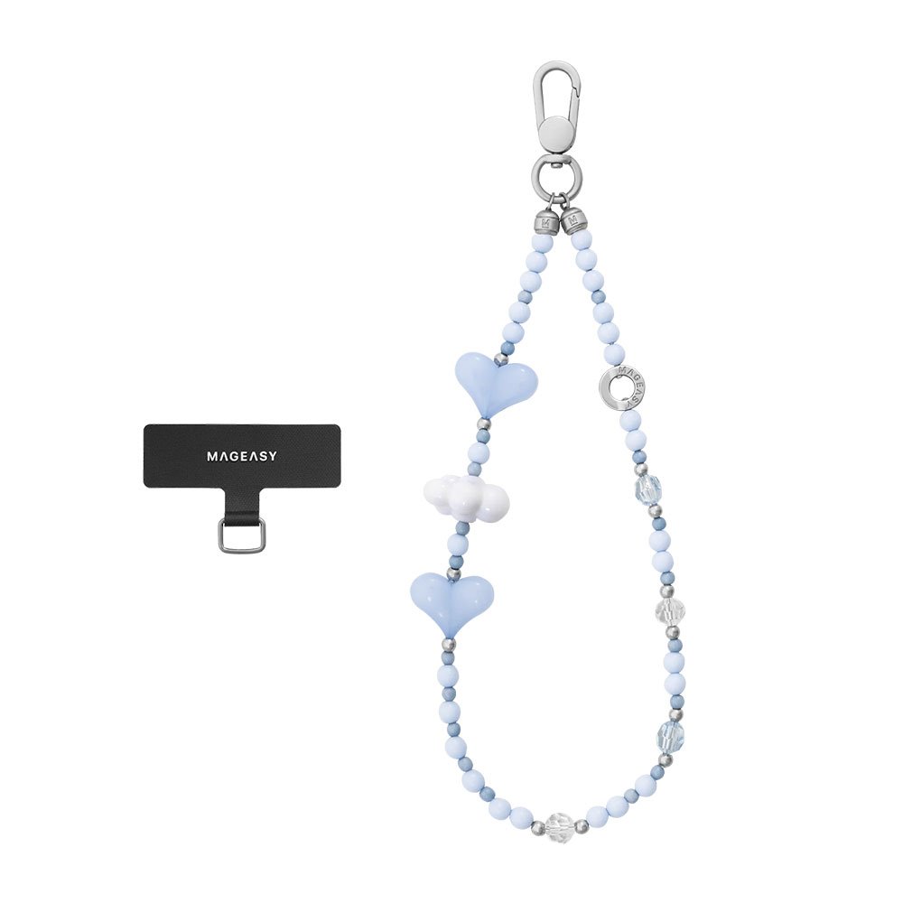 SwitchEasy Beaded Wrist Strap + Strap Card - Heart Fluff MPHIPH343HF24
