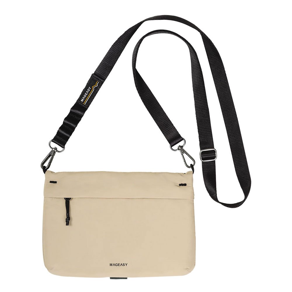 SwitchEasy Sacoche Utility Crossbody Bag + Strap Phone Lanyard 20mm 2L - Sand Beige + Black MPHIPH234SC24