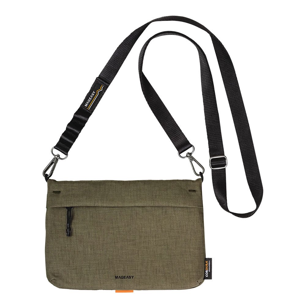 SwitchEasy Sacoche Utility Crossbody Bag + Strap Phone Lanyard 20mm 2L - Wild Green + Black MPHIPH234WB24