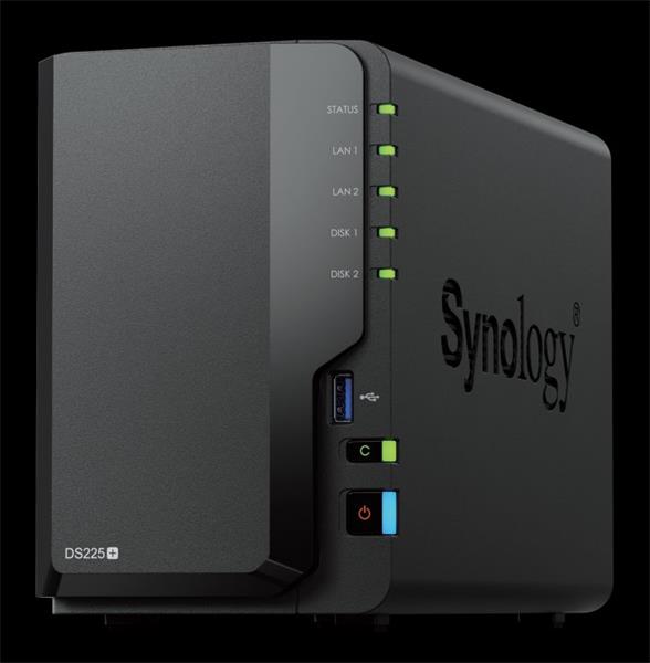Synology™ DiskStation DS225+ (2x HDD, 4jadro CPU, 2(6)GB RAM, 1+2,5GLAN, 2x USB3.2Gen1)