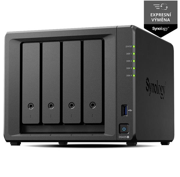 Synology™ DiskStation DS425+ (4x HDD + 2x NVMe, 4jadro CPU, 2(6)GB RAM, 1xGLAN+1x2.5GLAN, 2x USB3.2Gen1)