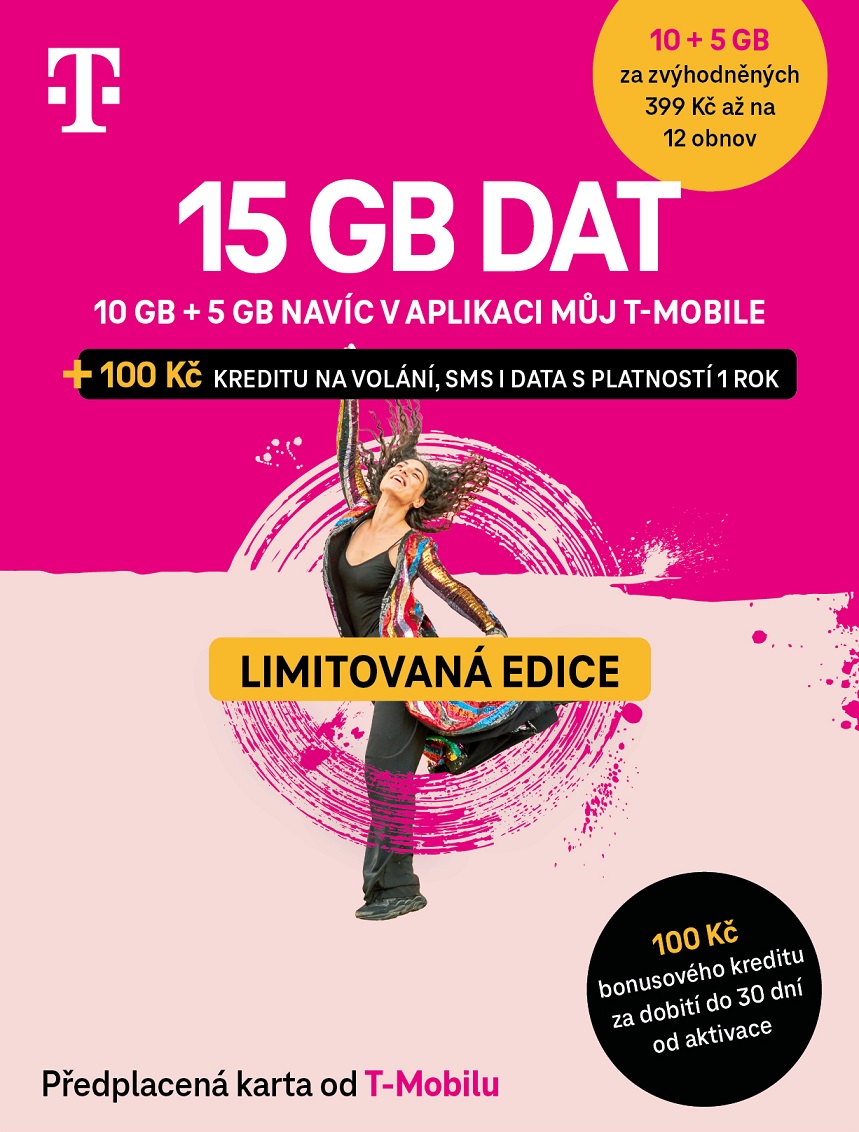 T-mobile Předplacená karta 15GB 700658