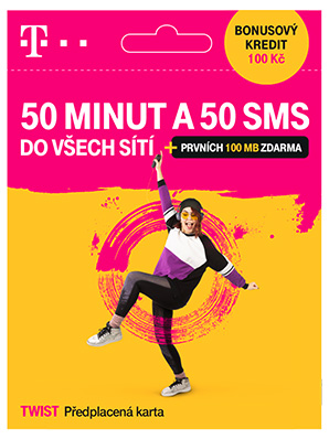 T-Mobile SIM Twist 50 MINUT A 50 SMS 700 636