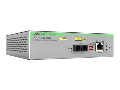 TAA Federal 10/100TX to 100FX/SC POE+, TAA Federal 10/100TX to 100FX/SC POE+ AT-PC200/SC-960