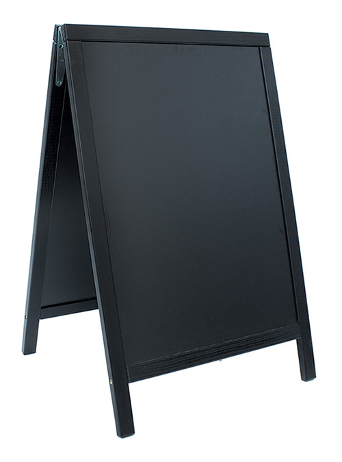 Tabule Securit WOODY informační/reklamní "A" na popis křídou 550x850mm, lakovaná, Black SBD-BL-85