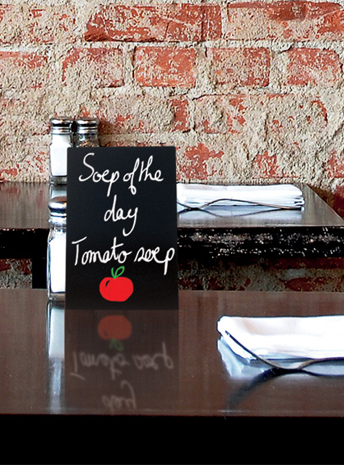 Tabuľka Securit TAG A4 pro popis křídou (omyvatelné), 5ks, Black + popisovač + upevňovací prvky TAG-A4-WT