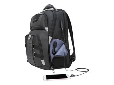 Targus DrifterTrek with USB Power Pass-Thru - Batoh na notebook - 15.6" - 17.3" - černá TSB957GL