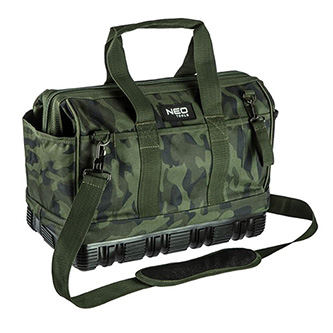 Taška na outdoor 84-322, maskáčová z 600D polyester, vodeodolné dno, nastaviteľné popruhy typ