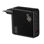 TB 3x USB-C + 1x USB-A nabíječka, GaN, 100W, černá AZTBXULUSB100WB