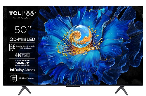 TCL 50C6KS SMART TV 50" QLED/4K UHD/Mini LED/3xHDMI/2xUSB/LAN/GoogleTV POŠKOZENÁ KRABICE 50C6KSR