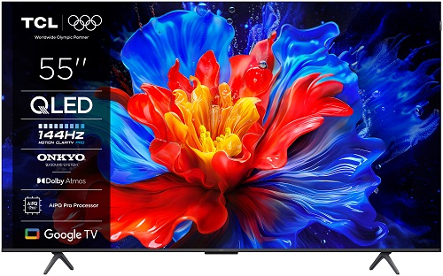 TCL 55P8K SMART TV 55" QLED/4K UHD/Direct LED/144Hz/4xHDMI/USB/LAN/GoogleTV POŠKOZENÁ KRABICE 55P8KR