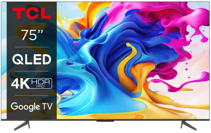 TCL 75C645 TV SMART Google TV QLED/191cm/4K UHD/3100 PPI/50Hz/Direct LED/HDR10+/Dolby Atmos/DVB-T/T2/C/S/S2/VESA