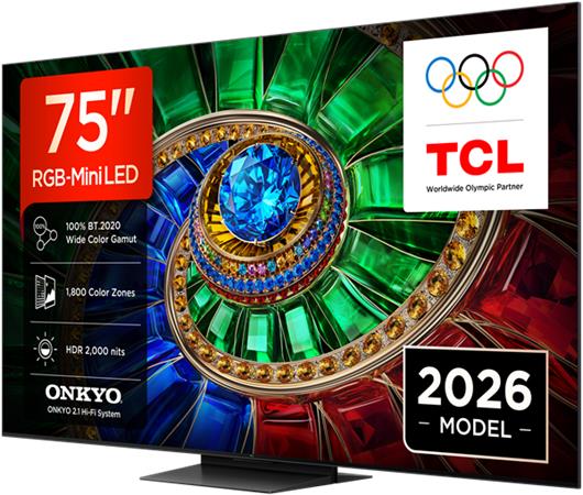 TCL 75RM7L SMART TV 75" QLED/4K UHD/Mini LED/144Hz/4xHDMI/1xUSB/LAN/GoogleTV POŠKOZENÁ KRABICE 75RM7LR
