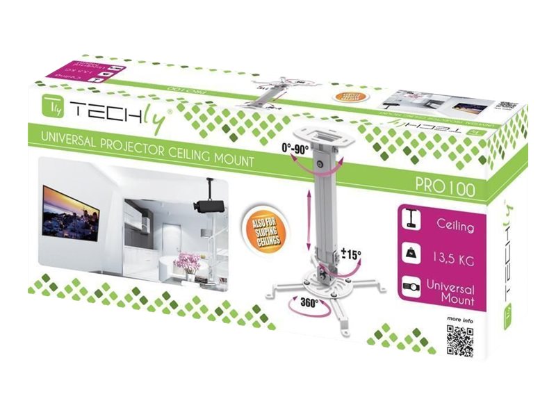Techly Univerzálny stropný držiak na projektor 54-90 cm 13.5 kg strieborný 309661