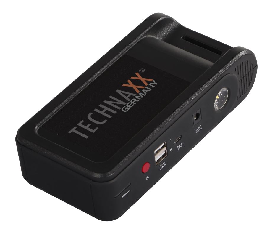 Technaxx Jump Starter, Powerbanka 3-v-1, 10000mAh, startér, nabíjení, světlo, černá (TX-218) 4260358125619