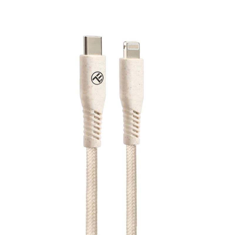 Tellur GREEN ECO, USB-C kabel na Lightning, Apple MFI Certified, 2.4A, 1m, krémový 5949120003810