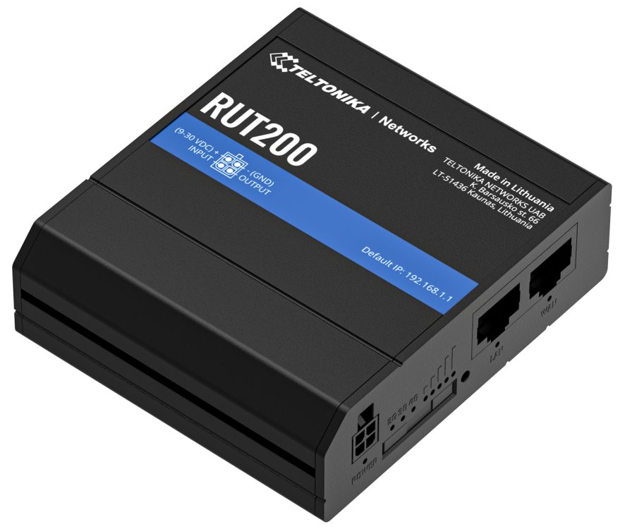 Teltonika RUT200 průmyslový router 1x LAN, 1x WAN, 1x SIM + eSIM, LTE, Wi-Fi 4 RUT200310000