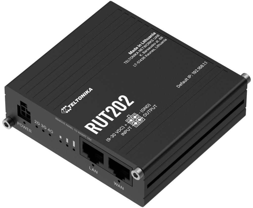 Teltonika RUT202 průmyslový router 1x LAN, 1x WAN, Dual SIM, LTE, Wi-Fi 4 RUT202AAAAA0