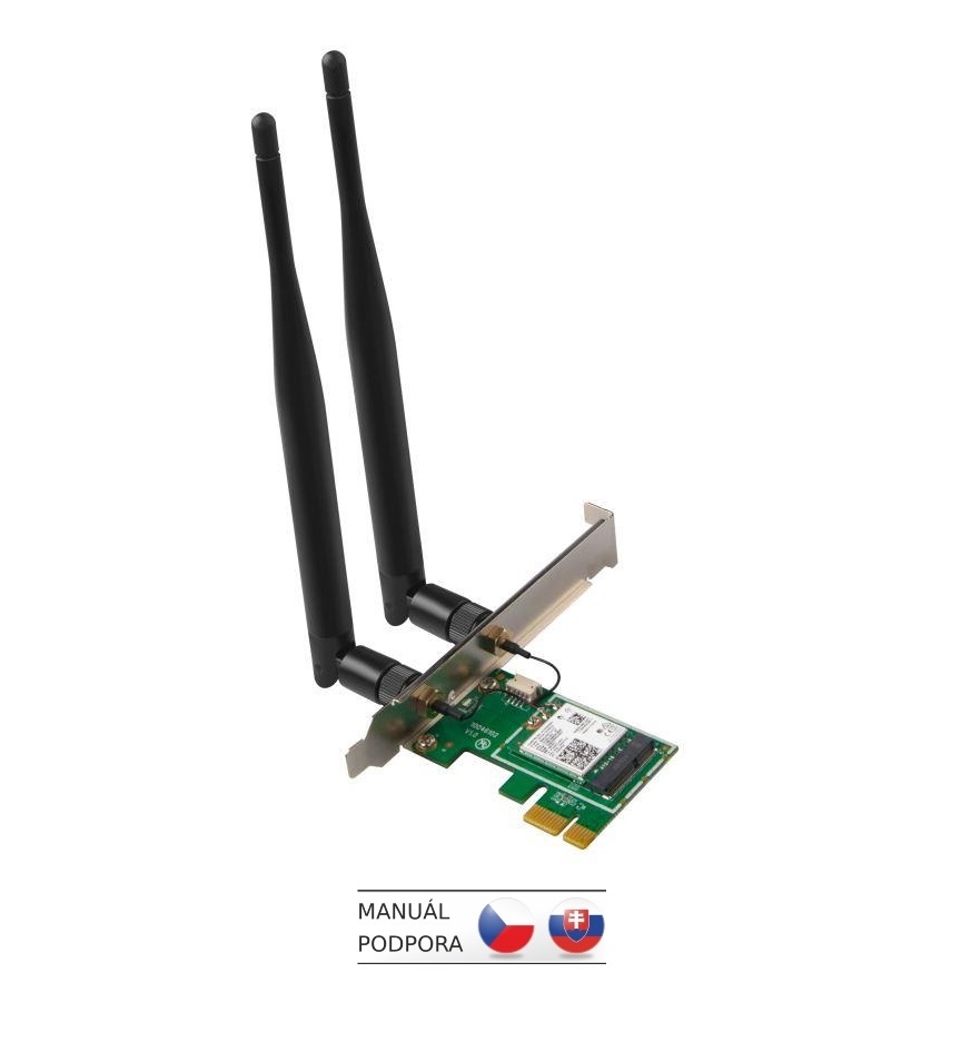 Tenda E12 Wireless AC1200 PCI Express Adapter 1167 Mbps, 2x 5 dBi, Windows 10, PCIe, autoinstall