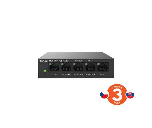 Tenda G0-5G-PoE Gigabit PoE Router MultiWAN, 3x GWAN/GLAN, 1x GWAN, 1x GLAN, 4x PoE 802.3af/at, VPN