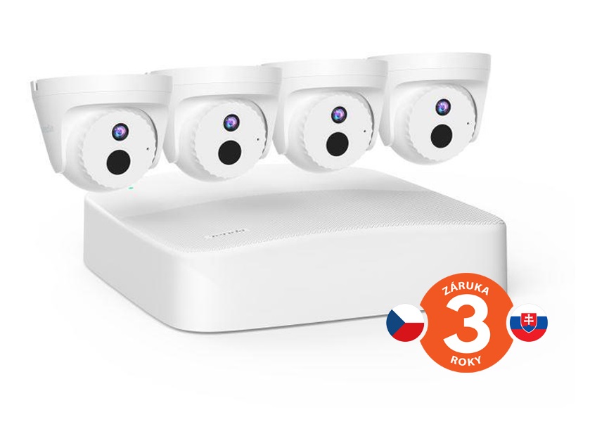 Tenda K4P-4CR - PoE kamerový set 4MPx, 4CH NVR + 4x IP kamera 4MPx, IP67, zvuk, web. rozhraní,CZ app