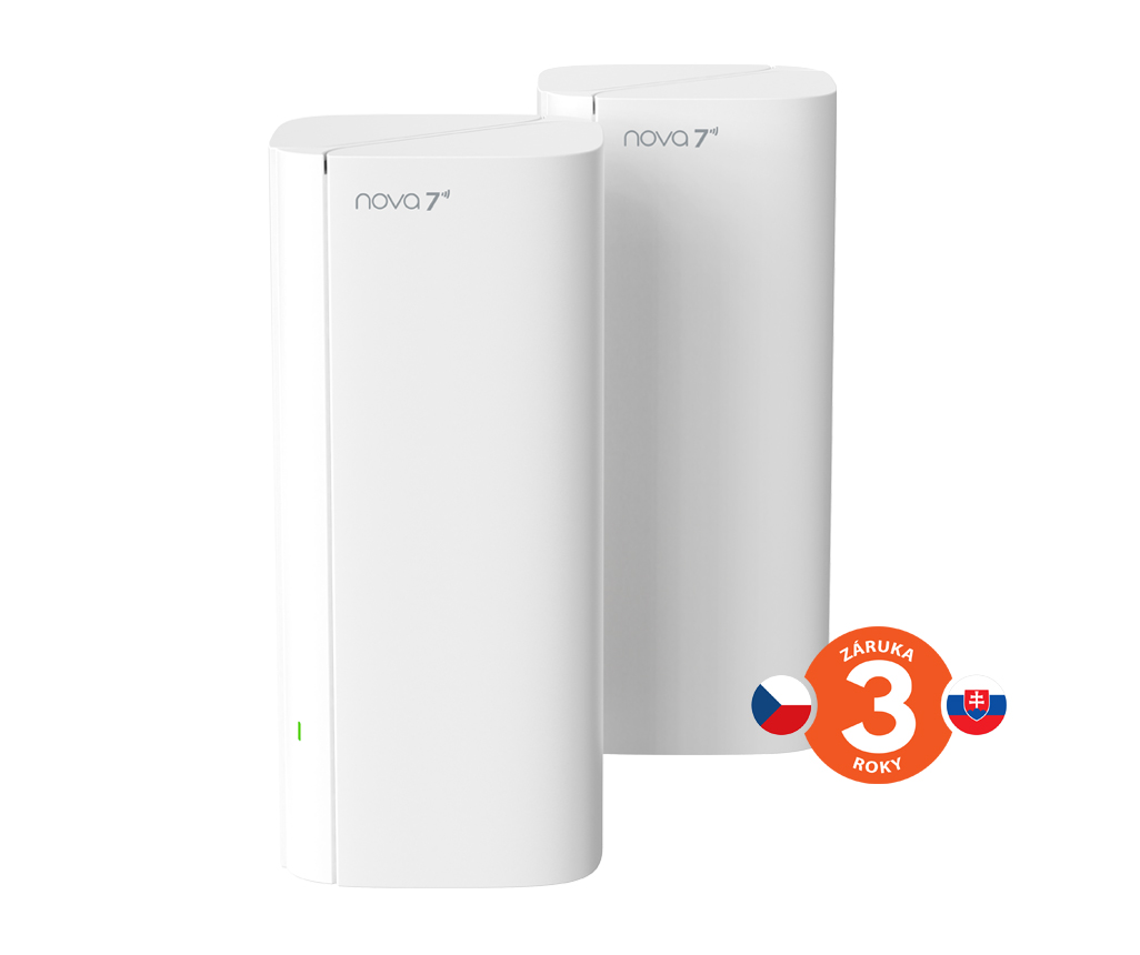 Tenda Nova EE3 Pro (2-pack) WiFi7 BE3600 Mesh Gigabit system, 6x GLAN/GWAN, WPA3, VPN, CZ app 75012037