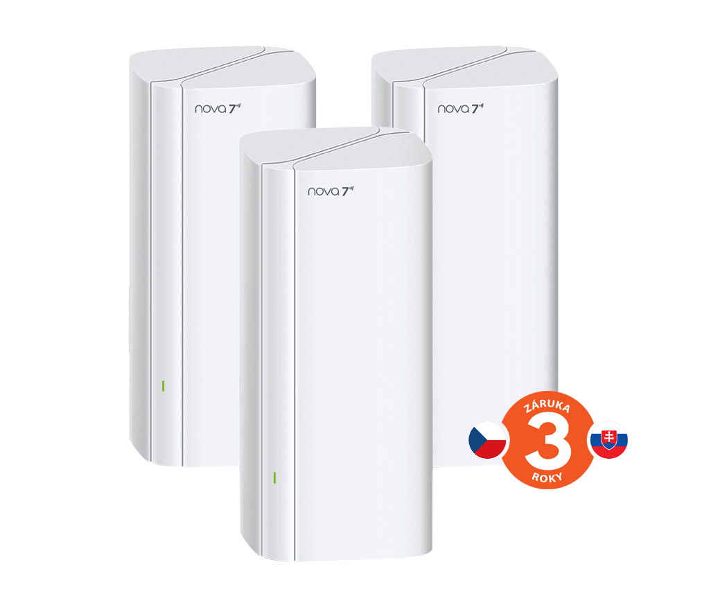 Tenda Nova EE3 Pro (3-pack) WiFi7 BE3600 Mesh Gigabit system, 9x GLAN/GWAN, WPA3, VPN, CZ app 75012036