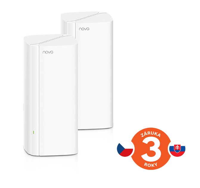 Tenda Nova EX12 (2-pack) WiFi6 AX3000 Mesh Gigabit system, 6xGLAN/GWAN, WPA3, VPN, SMART CZ aplikace 75012004