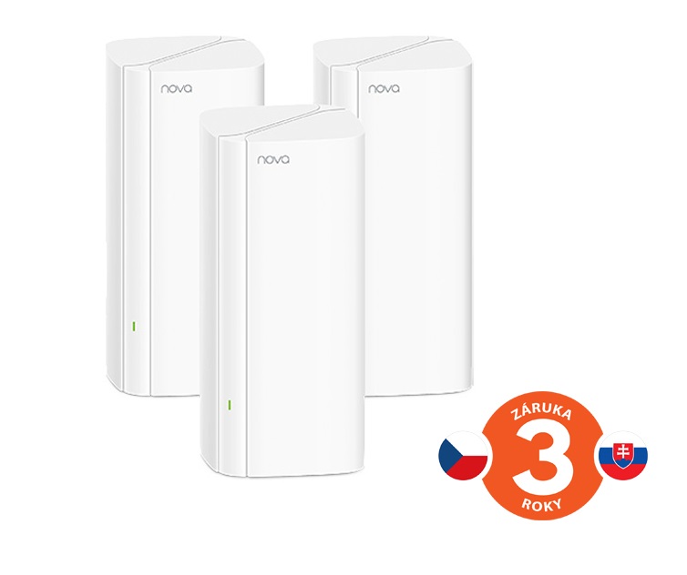Tenda Nova EX12 (3-pack) WiFi6 AX3000 Mesh Gigabit system, 9xGLAN/GWAN, WPA3, VPN, SMART CZ aplikace 75012003