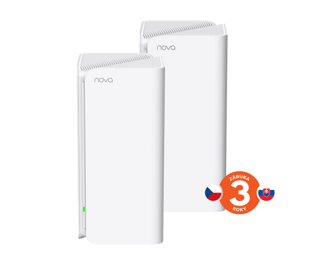 Tenda Nova MX15 Pro (2-pack) WiFi 6 AX5400 Mesh Gigabit system, 6x GLAN/GWAN, WPA3, VPN, CZ app 75012011