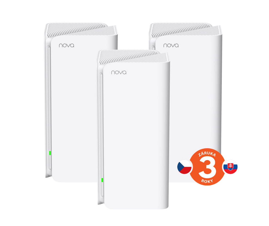 Tenda Nova MX15 Pro (3-pack) WiFi 6 AX5400 Mesh Gigabit system, 9x GLAN/GWAN, WPA3, VPN, CZ app 75012010