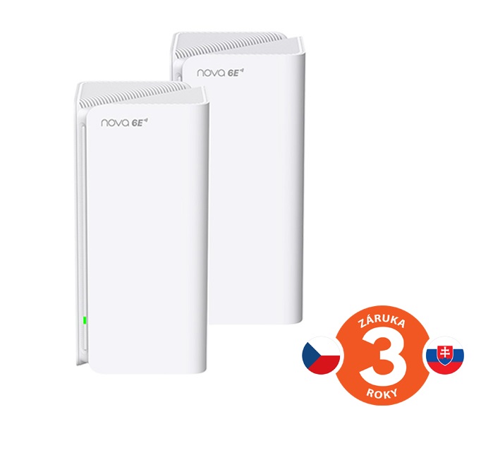 Tenda Nova MX21 Pro (2-pack) WiFi6E AX5700 Mesh Gigabit system, 6x GLAN/GWAN, WPA3, VPN, CZ app 75012006