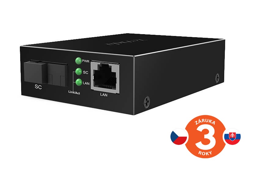 Tenda TFC300A Gigabit Media Converter WDM, SM, Tx 1550nm, Rx 1310nm, 1x SC (UPC), 1x GLAN, 3 km 75012023