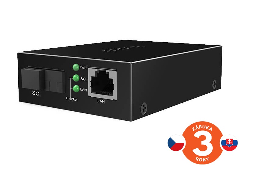 Tenda TFC300B Gigabit Media Converter WDM, SM, Tx 1310nm, Rx 1550nm, 1x SC (UPC), 1x GLAN, 3 km 75012024