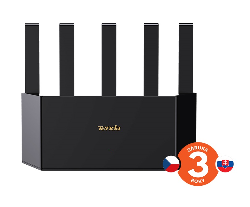 Tenda TX12L Pro AX3000 WiFi 6 Mesh Router, 1x GWAN, 3x GLAN, IPv6, 5x 6dBi, WPA 3, CZ app 75011990