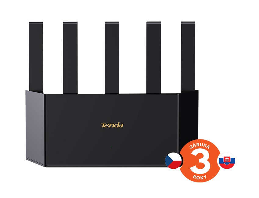 Tenda TX2L Pro AX1500 WiFi 6 Mesh Router, 1x GWAN, 3x GLAN, IPv6, 5x 6dBi anténa, WPA3, CZ App 75011991
