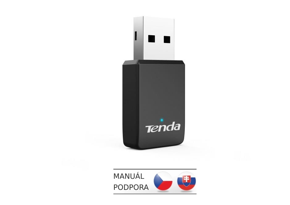 Tenda U9 WiFi AC650 USB Adapter, 633 Mb/s (433 + 200 Mb/s), 802.11 ac/a/b/g/n, OS Win XP/7/8/10