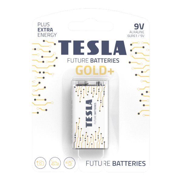 TESLA 9V GOLD+ 6LR61Alkaline550mAhBLISTER PAPER
