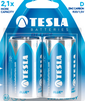 TESLA D BLUE+ R20 ZINC-CARBON 5000mAh BLISTER - PAPIER/ 2