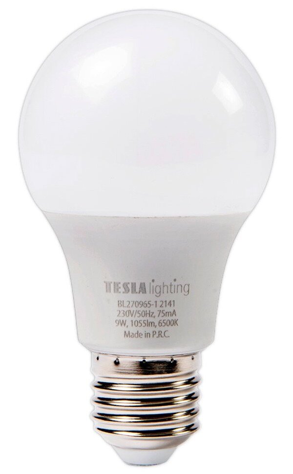 TESLA LED žárovka BULB/ E27/ 9W/ 230V/ 1055lm/ 6500K/ studená bílá