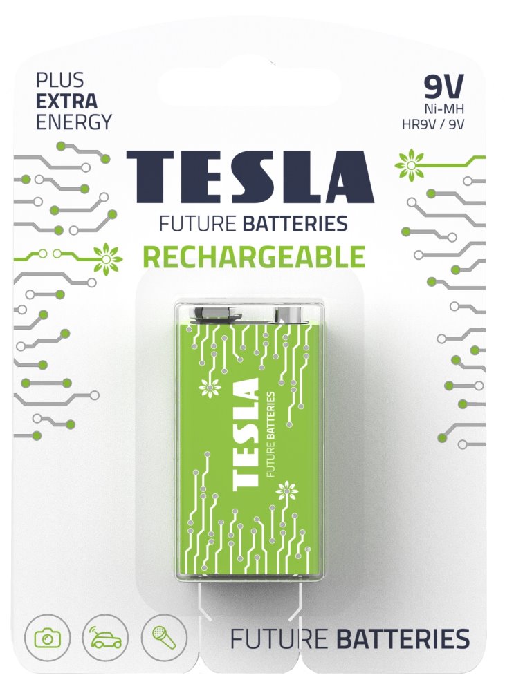 TESLA RECHARGEABLE+ nabíjecí baterie 9V Ni-MH 250mAh 9V (HR9V, blister) 1 ks 1099137208