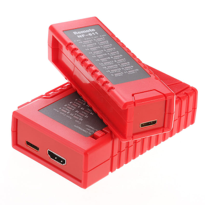 Tester HDMI WSNF-611, vč. mini HDMI, 19 Led diod, test stínění, remote modul WSNF611RD