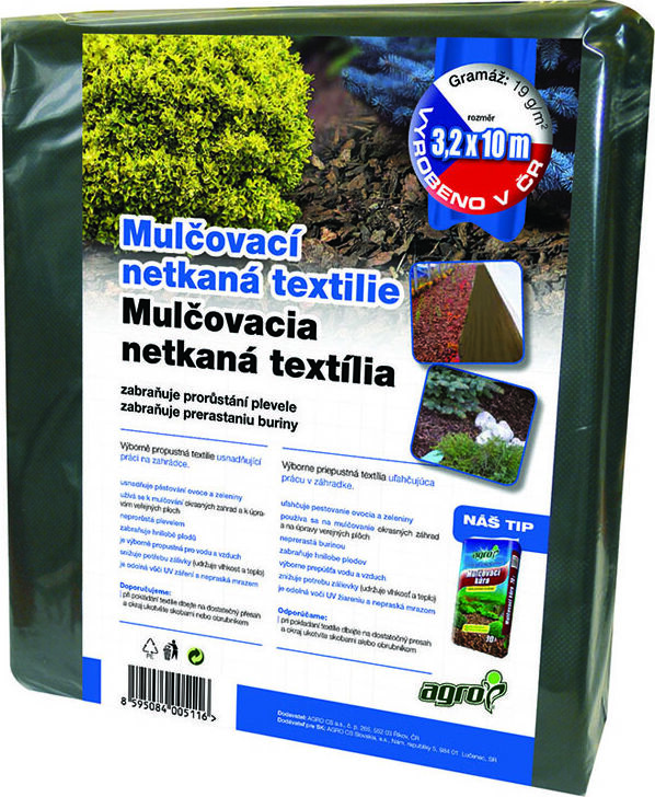 Textílie Agro mulčovací, netkaná 3.2 x 10 m, černá 000265