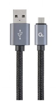 textilný kábel z USB na micro USB, 1,8m, čierny, CABLEXPERT CCB-MUSB2B-AMBM-6