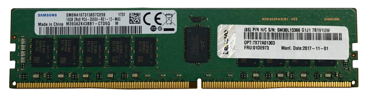 ThinkSystem 16GB TruDDR5 4800MHz 1Rx8 ECC UDIMM 4X77A88511