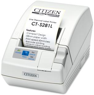 Tlačiareň Citizen CT-S281L USB, externí zdroj, DT, bílá CTS281UBEWHPLM1