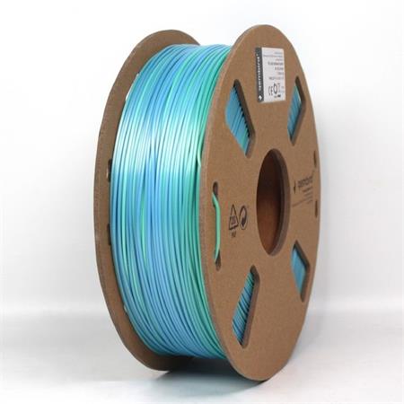 Tlačová struna (filament) GEMBIRD, PLA, 1,75mm, 1kg, silk rainbow, modrá/zelená 3DP-PLA-SK-01-BG