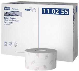 Toaletný papier Tork Premium Extra Soft T2 v Mini Jumbo roli, 3 vrstvy, 12ks 110255