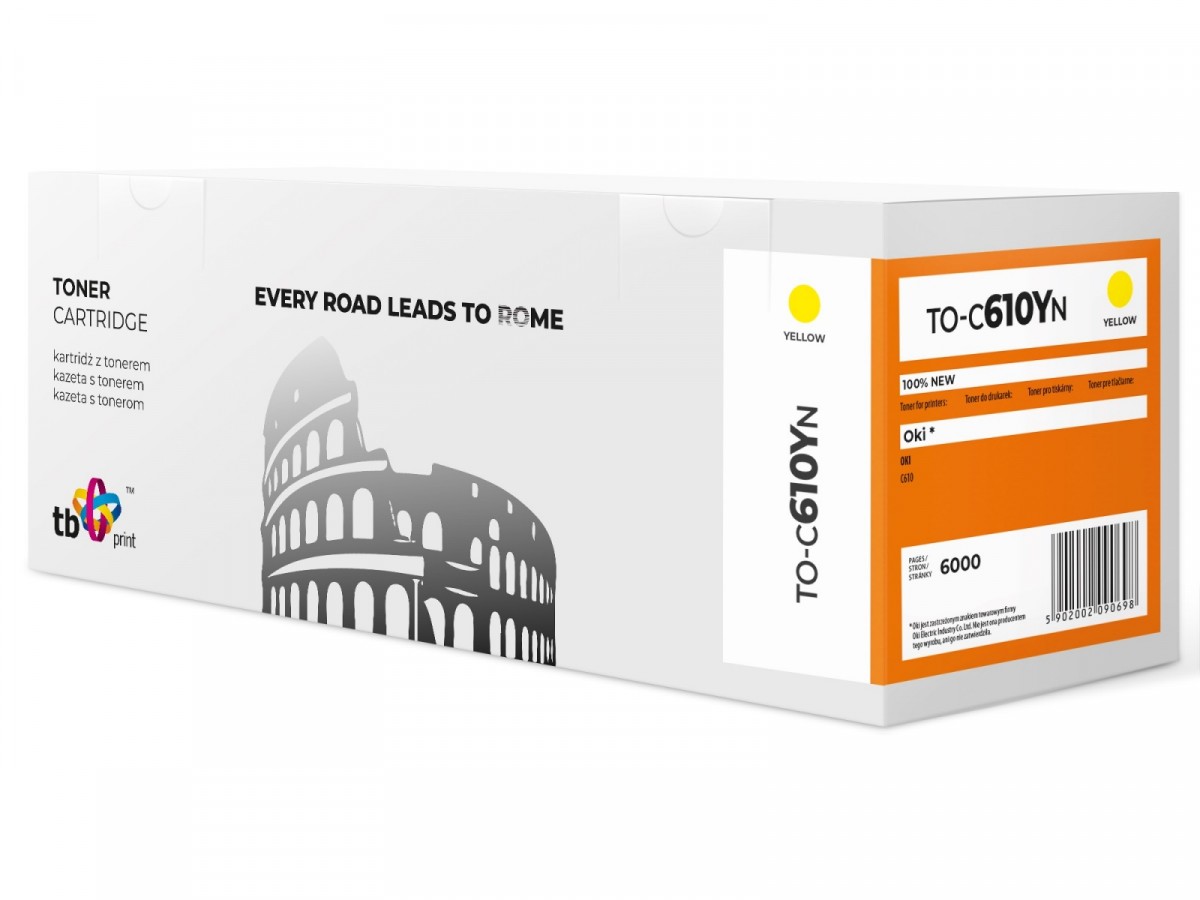 Toner TB kompat. s OKI C610 Yellow, new TO-C610YN