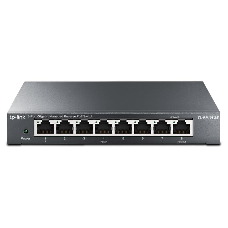 TP-Link Easy Smart switch RP108GE (7xGbE passive PoE-in, 1xGbE passive PoE-out) TL-RP108GE
